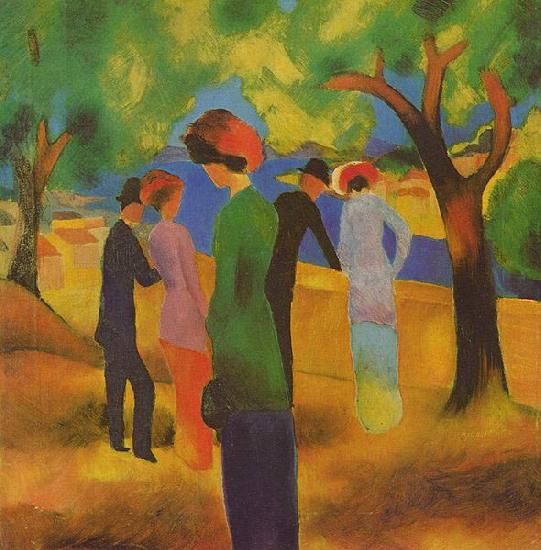 August Macke Lady in a Green Jacket